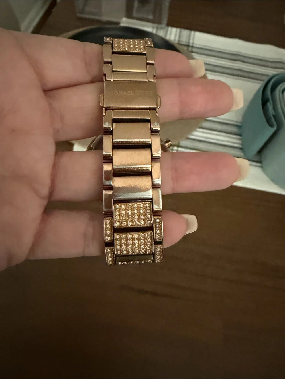 Michael Kors Rose Gold Crystal Bracelet Chronograph Watch